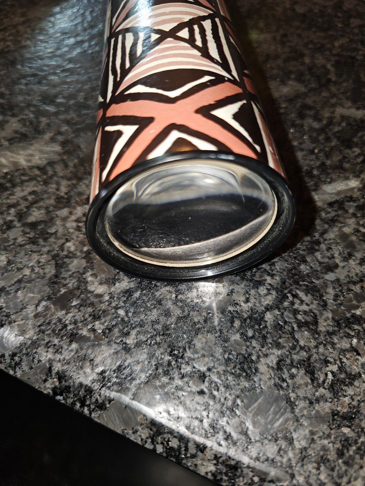 Vintage Otagiri Japanese Kaleidoscope 1970s MCM Japan Tribal Souvenir Beige - detail