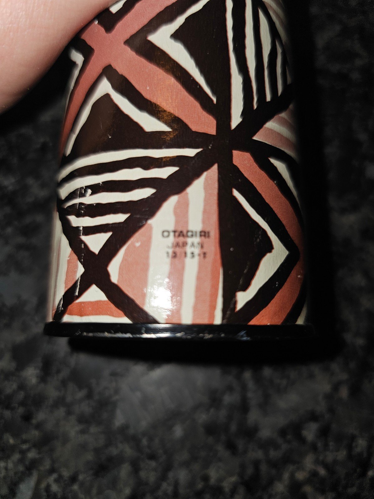 Vintage Otagiri Japanese Kaleidoscope 1970s MCM Japan Tribal Souvenir Beige - detail