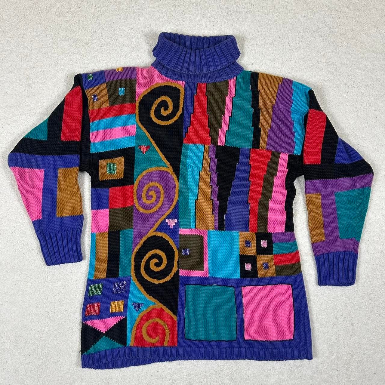 Lisa Nichols Coogi Style Embroidered 80s Sweater