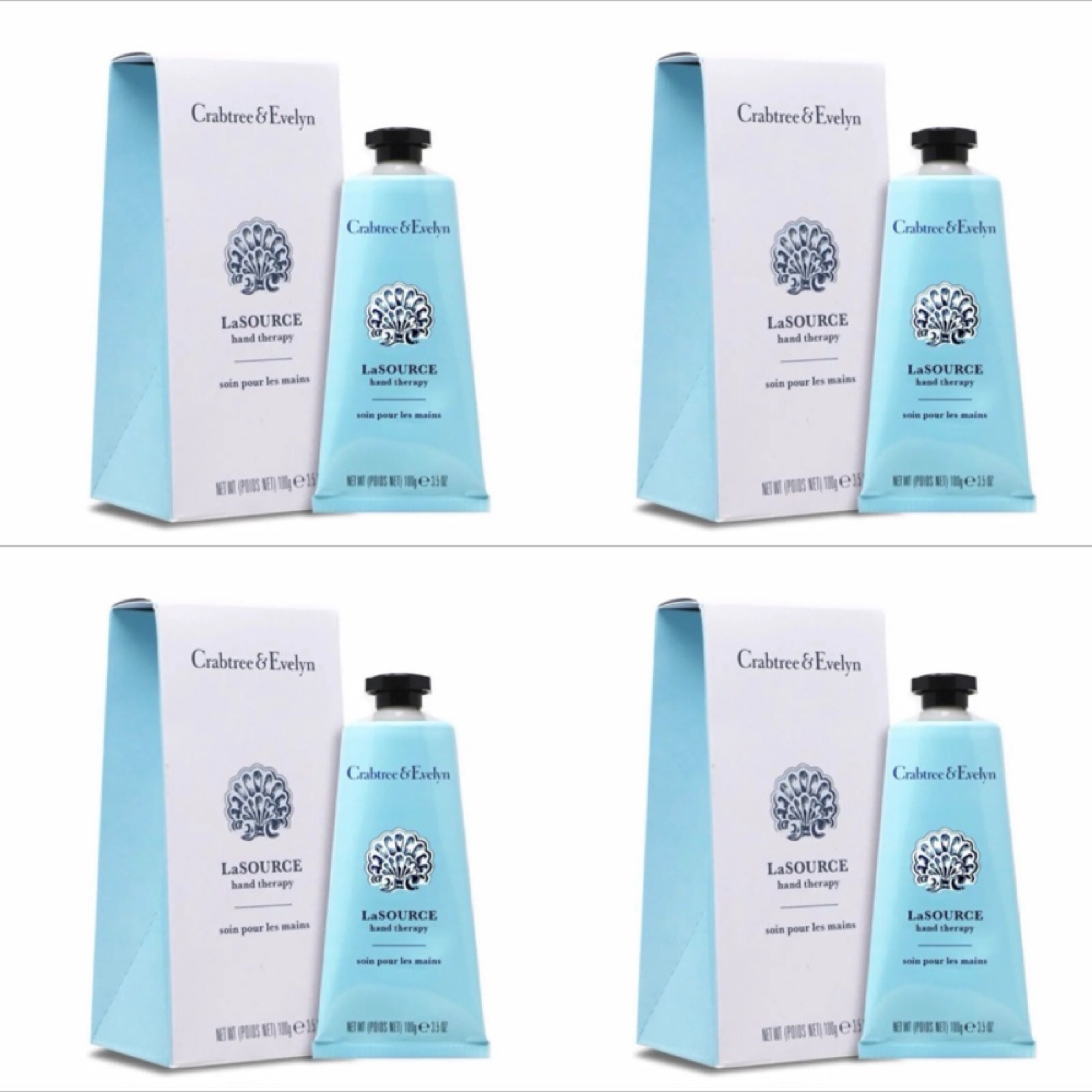 4 * Crabtree & Evelyn La SOURCE Hand Therapy handcream 100g/ 3.5 Oz.