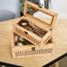 NEW Set of 2 Decorative Box with Lid, Rectangular Woven with Glass for Display,