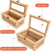 NEW Set of 2 Decorative Box with Lid, Rectangular Woven with Glass for Display,
