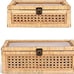 NEW Set of 2 Decorative Box with Lid, Rectangular Woven with Glass for Display,