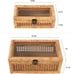 NEW Set of 2 Decorative Box with Lid, Rectangular Woven with Glass for Display,
