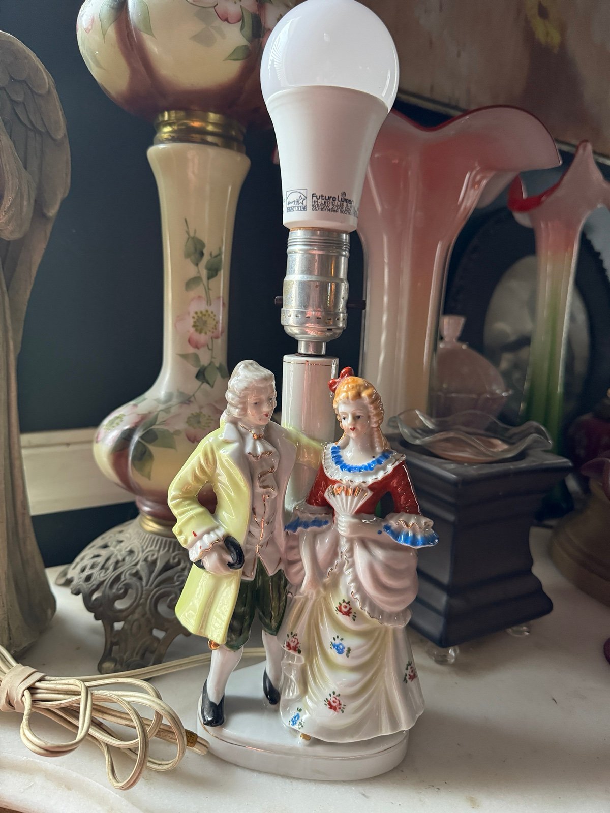 Vintage S. Andrea Hand Painted Victorian Style Lamp