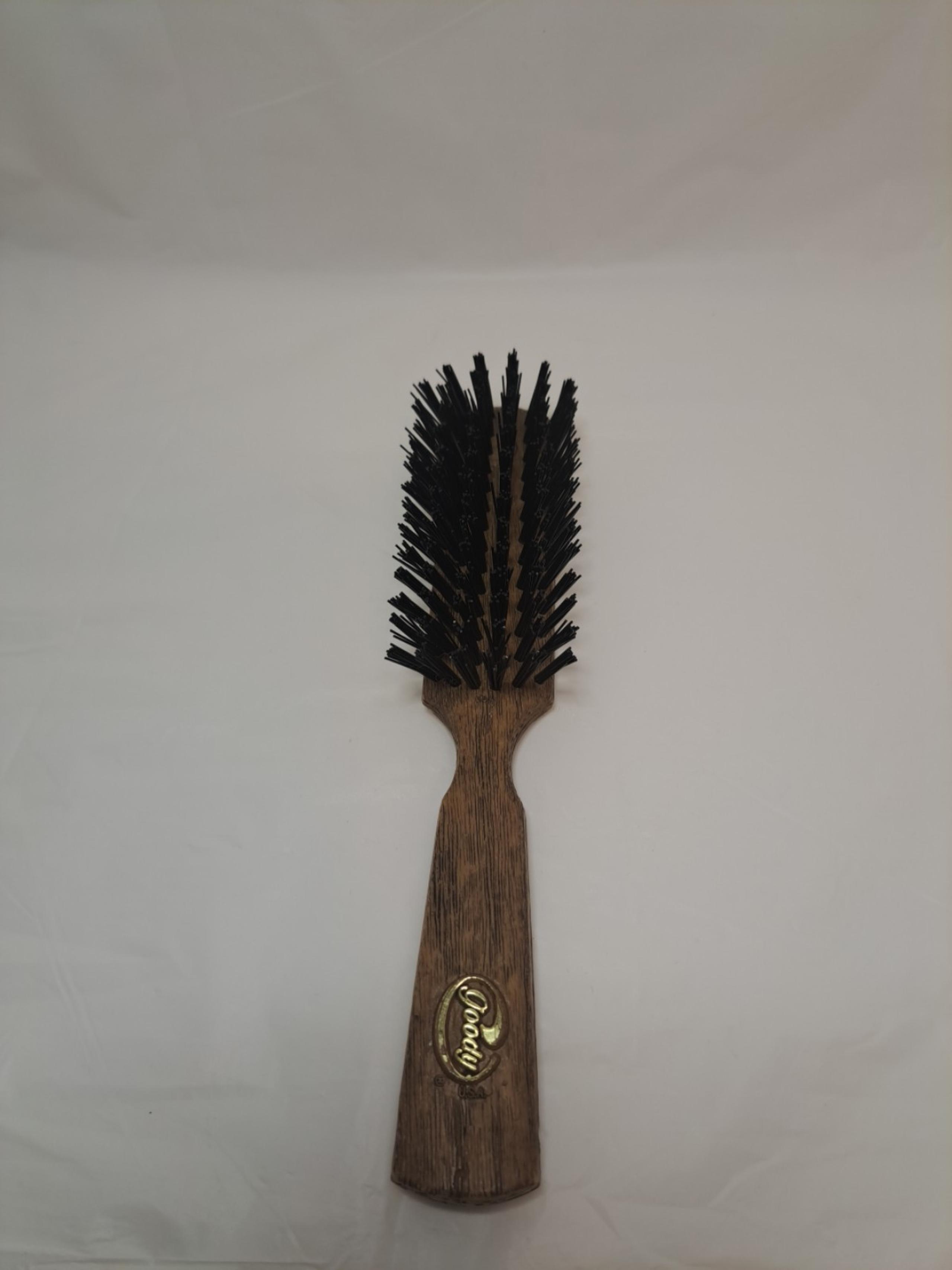 Vintage Goody Nylon Bristle Hair Brush  Smoothing Lightweight -Faux Wood Grain