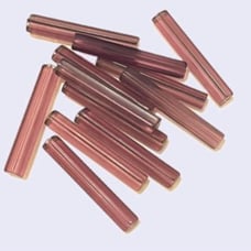 Lot of 40mm vintage purple glass tube beads. 116