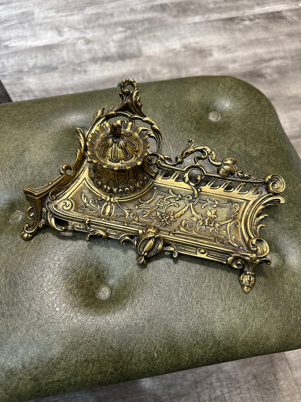 Antique Bronze Inkwell