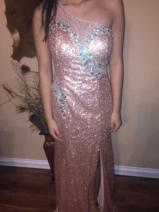 Rose Gold shimmer Prom Dress