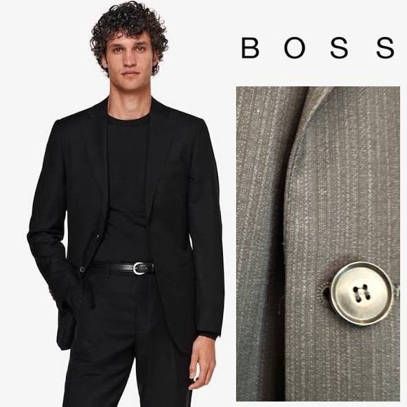 Hugo Boss Texture Stripe Black Suit 44R Pants 36w x 31i Gently worn