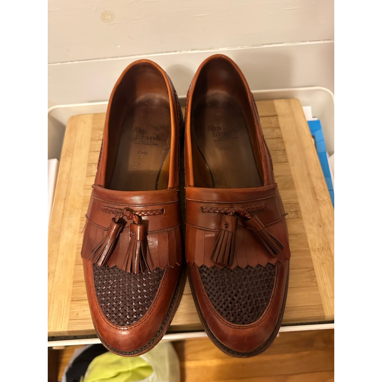 Allen Edmonds 1849 Mens Cody Tassel Loafer Mens10.5 brown Slip On Formal