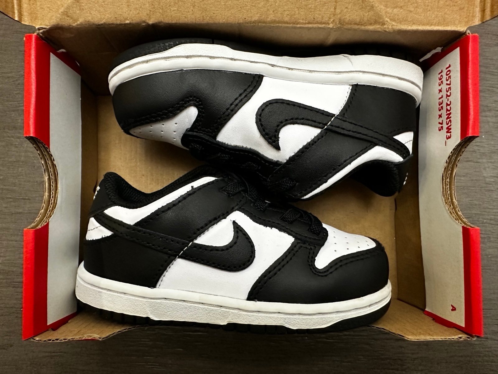 Nike Dunk Toddler Panda Size 8C TD Preowned