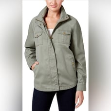 Style & Co. Cotton Embroidered Detail Back Utility Jacket-Small