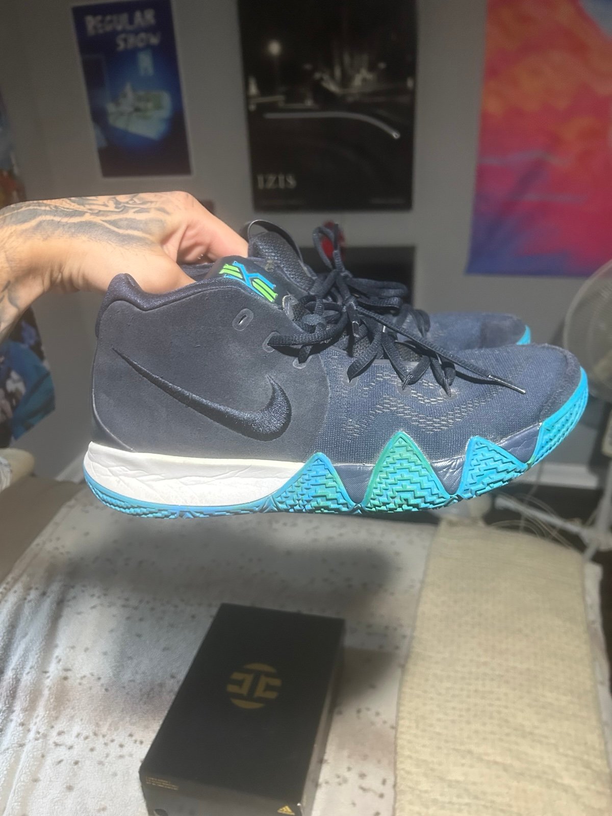 nike kyrie 4s dark obsidian basketball sneakers