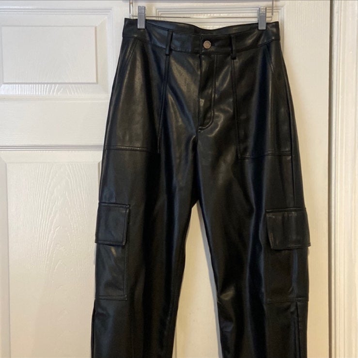 7 For All Mankind Faux Leather Straight Leg Pants