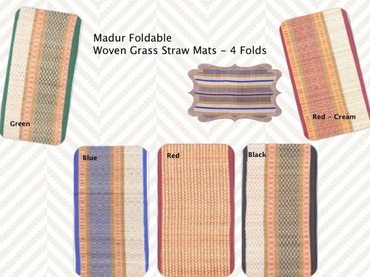 Madur Foldable Woven Grass Straw Mat – 4 Folds