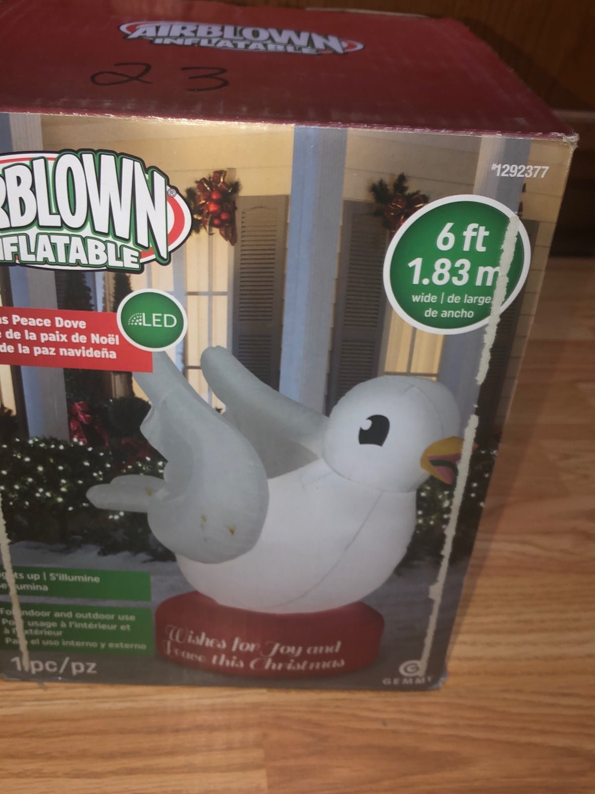 6ft tall Christmas peace dove inflatable holiday decoration