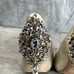BADGLEY MISCHKA Ivory Satin Kiara Embellished Open Peep-Toe Stiletto Pumps SZ 6