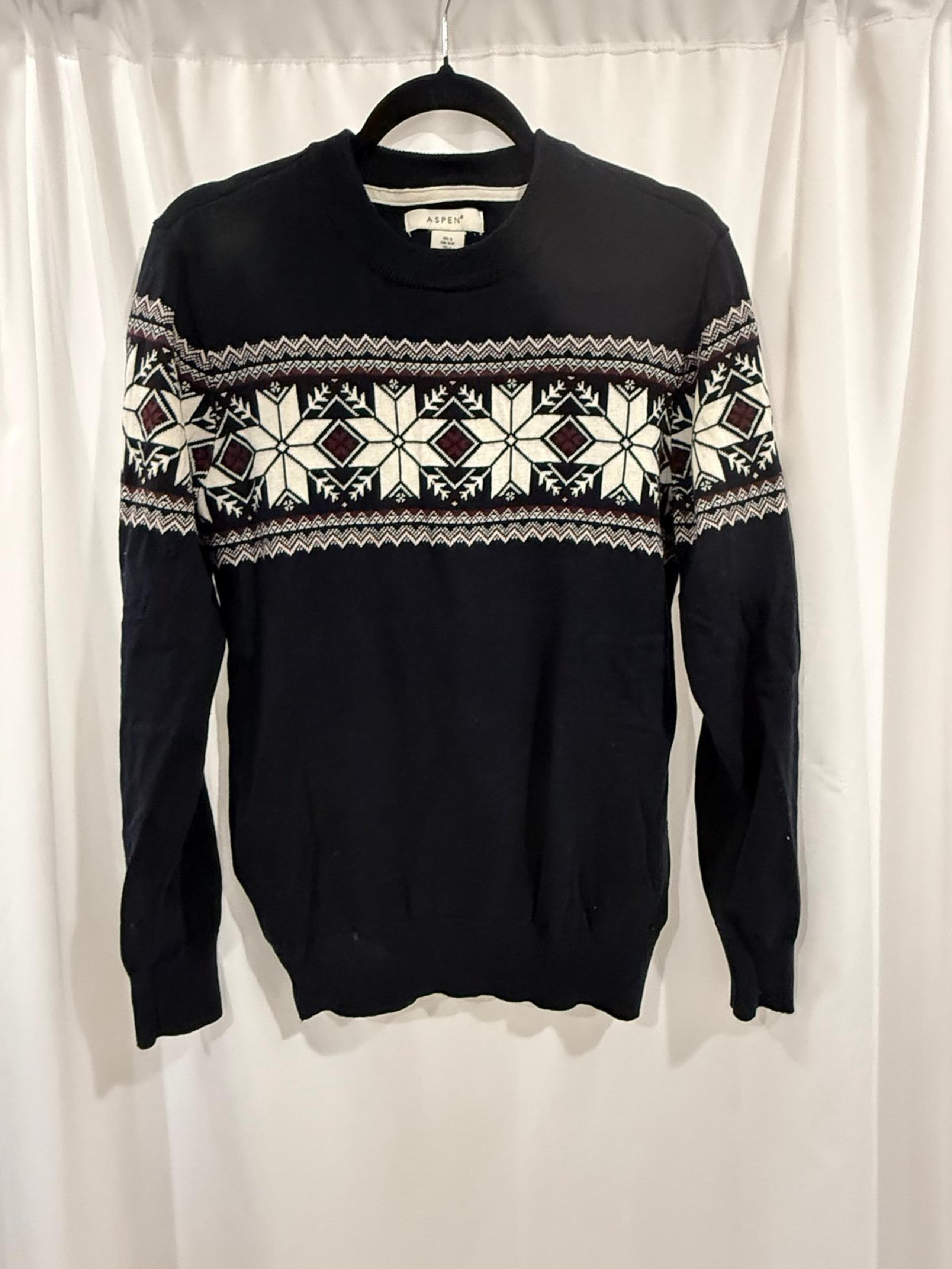 Aspen | Dark Blue Crew Neck Pullover Long Sleeve Sweater Size S Small