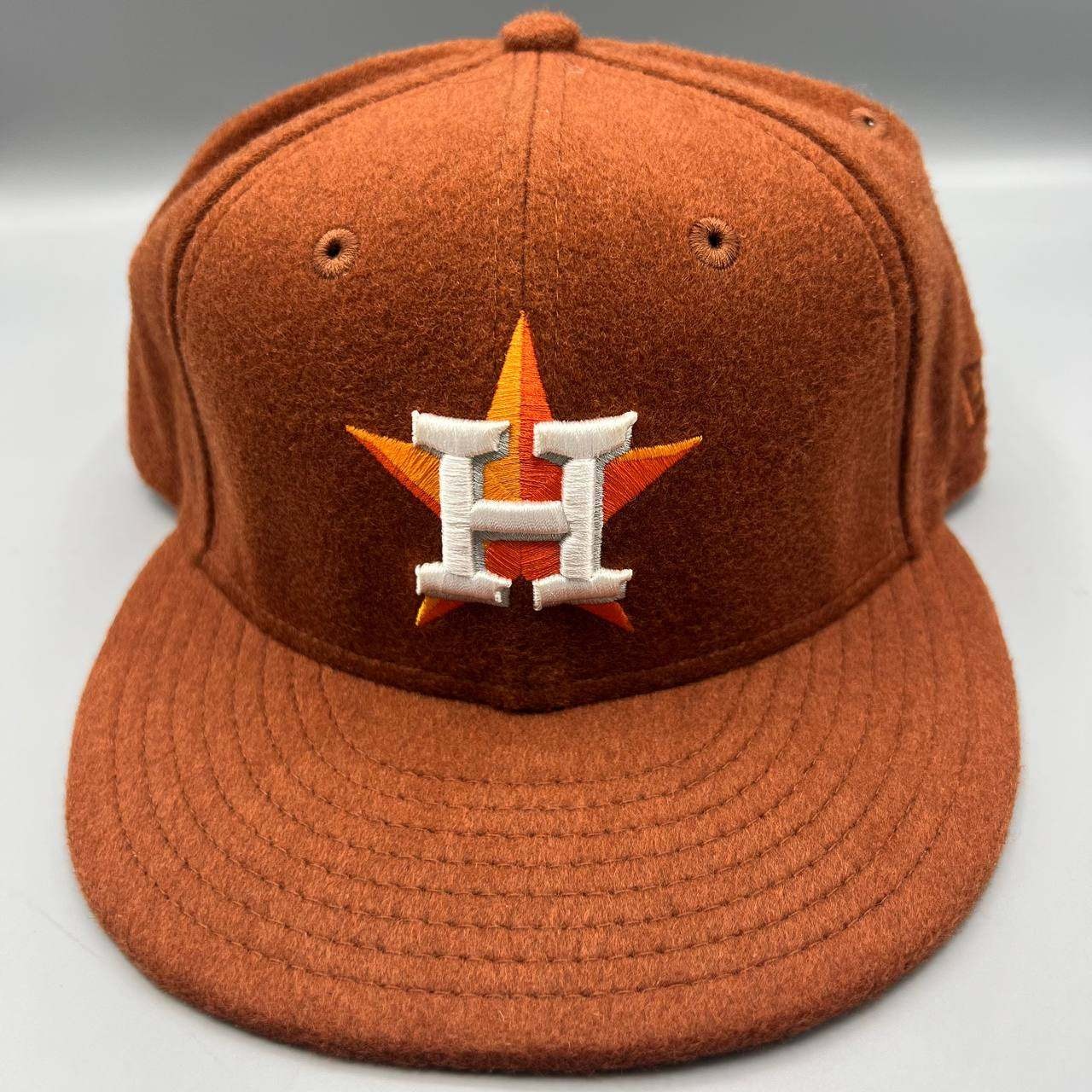 Houston Astros Hat Men 7 3/8 Brown Gray 59Fifty New Era MLB Fitted Cap Wool