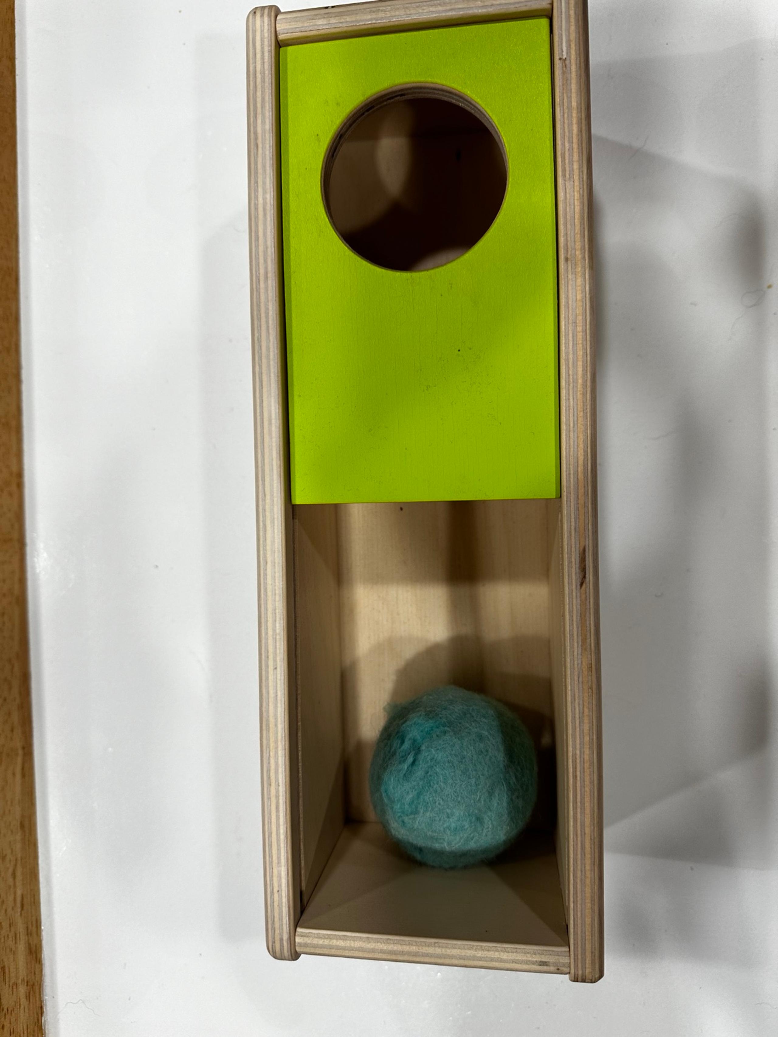 Lovevery Green Sliding Top with Wool Ball