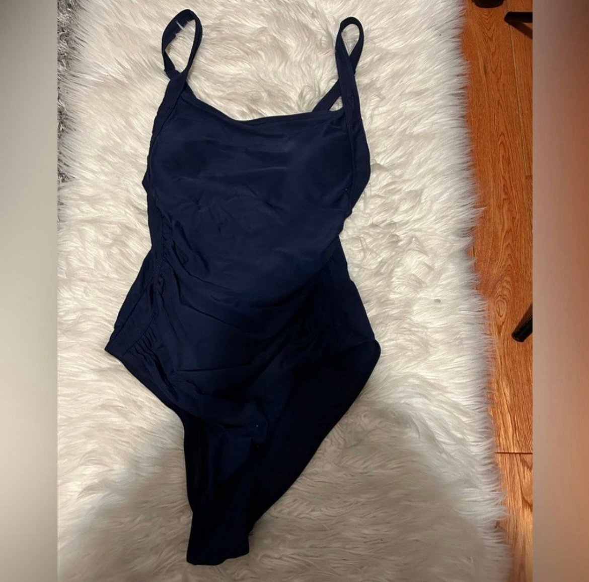 Navy blue one piece swimsuit