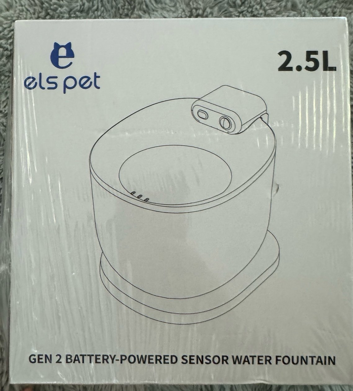 Water Fountain: ELS PET 5000mAh Battery Operated fountain 2.5L/84oz