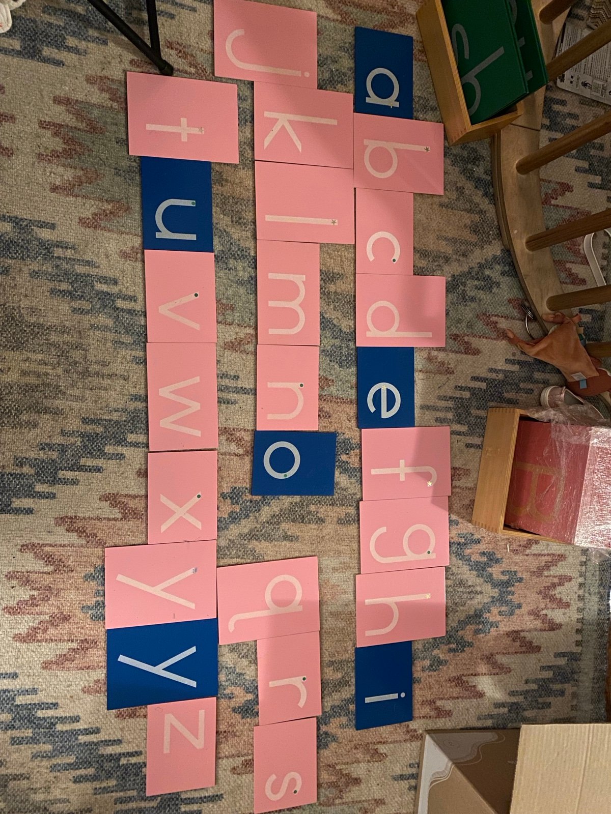 Montessori print wooden board sandpaper letters