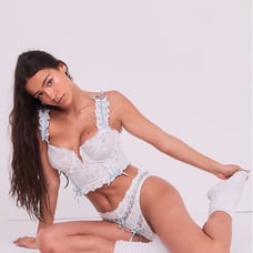 NWT For Love & Lemons Eyelet Thong Panty M