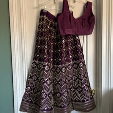 Purple gold new Jacquard silk Lehenga choli BRDES MAID LENGHA