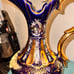 Cobalt Blue Nieman Marcus Pitcher And Plate Cast In Gold Trim