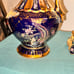 Cobalt Blue Nieman Marcus Pitcher And Plate Cast In Gold Trim