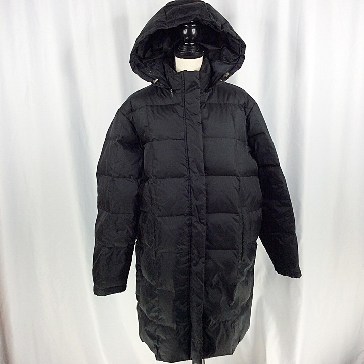 Pacific Trail Down Trench Coat Jacket Womens Size XL Black Hooded Quilted Parka
