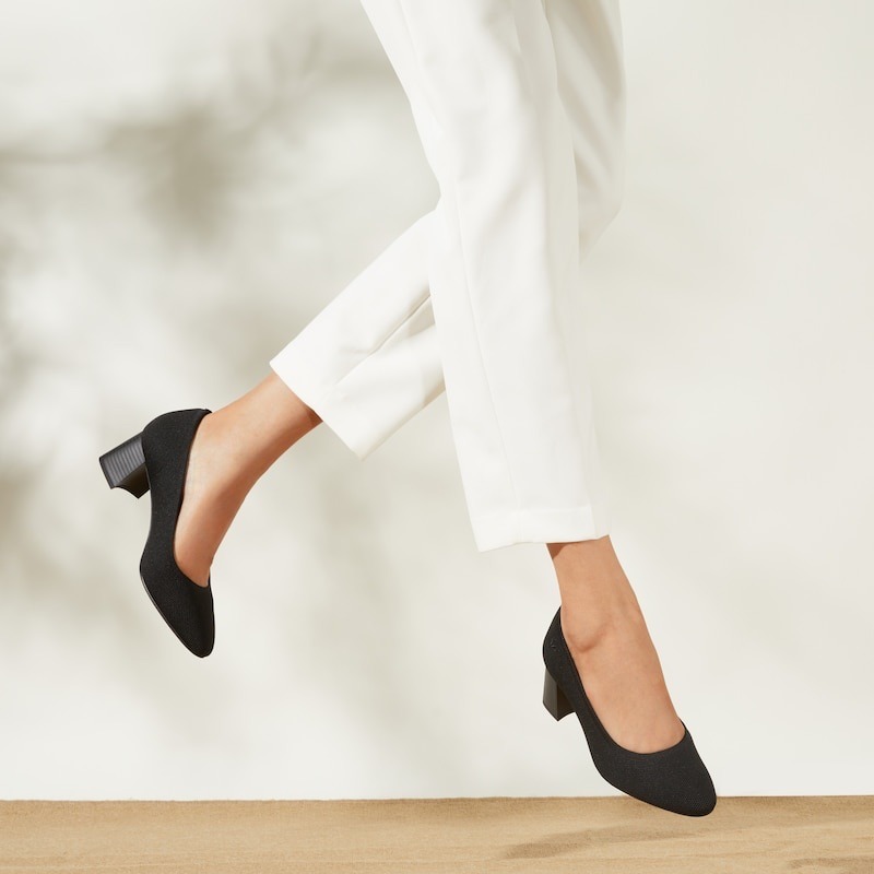 VIVAIA Block Heel Pumps Comfortable Knit Dress Shoes black Size EU/38.5 US/7.5