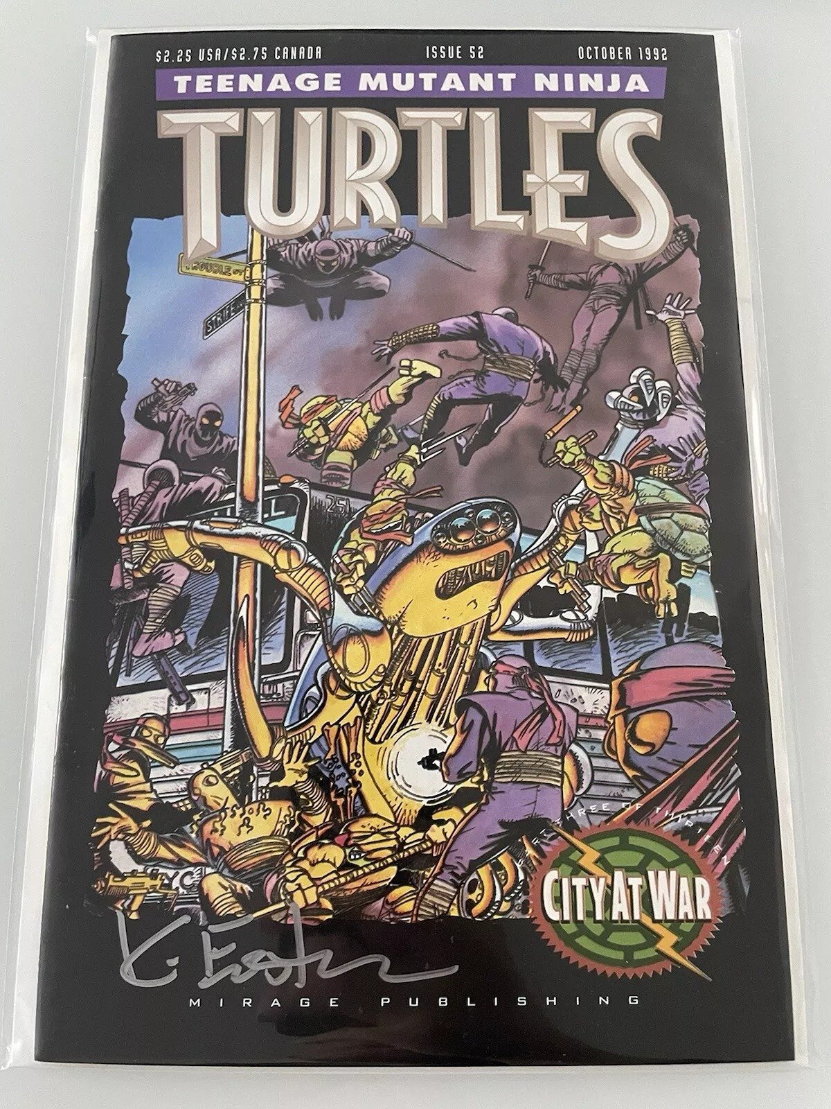 Ninja Turtles 52 City at War Part 3 Signed by Kevin Eastman with COA