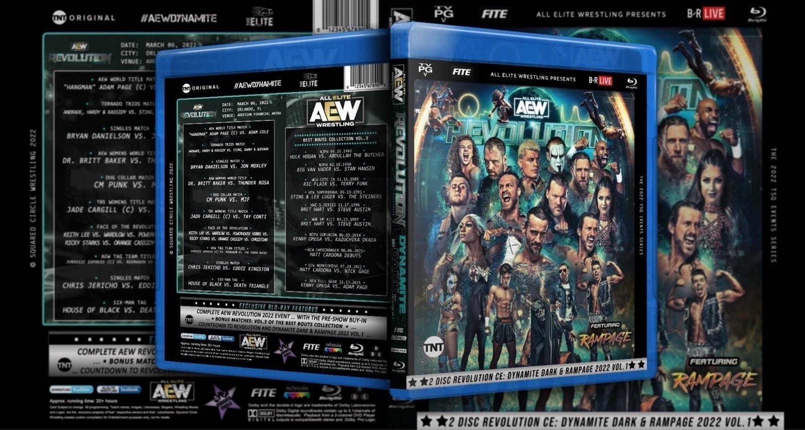 AEW REVOLUTION 2022 WRESTLING BLURAY DYNAMITE DARK & RAMPAGE VOL.1 NJPW ROH NWA AEW REVOLUTION 2022 WRESTLING BLURAY DYNAMITE DARK & RAMPAGE VOL.1 NJPW ROH NWA