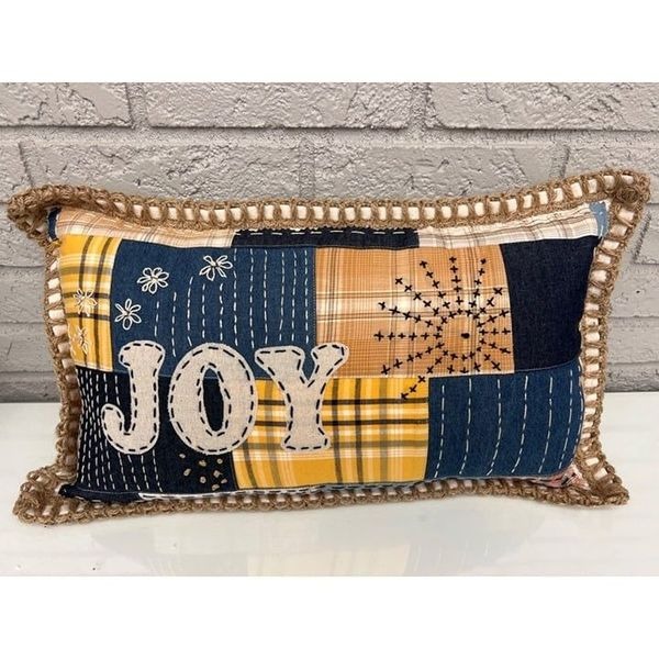 Patchwork “Joy” Pillow