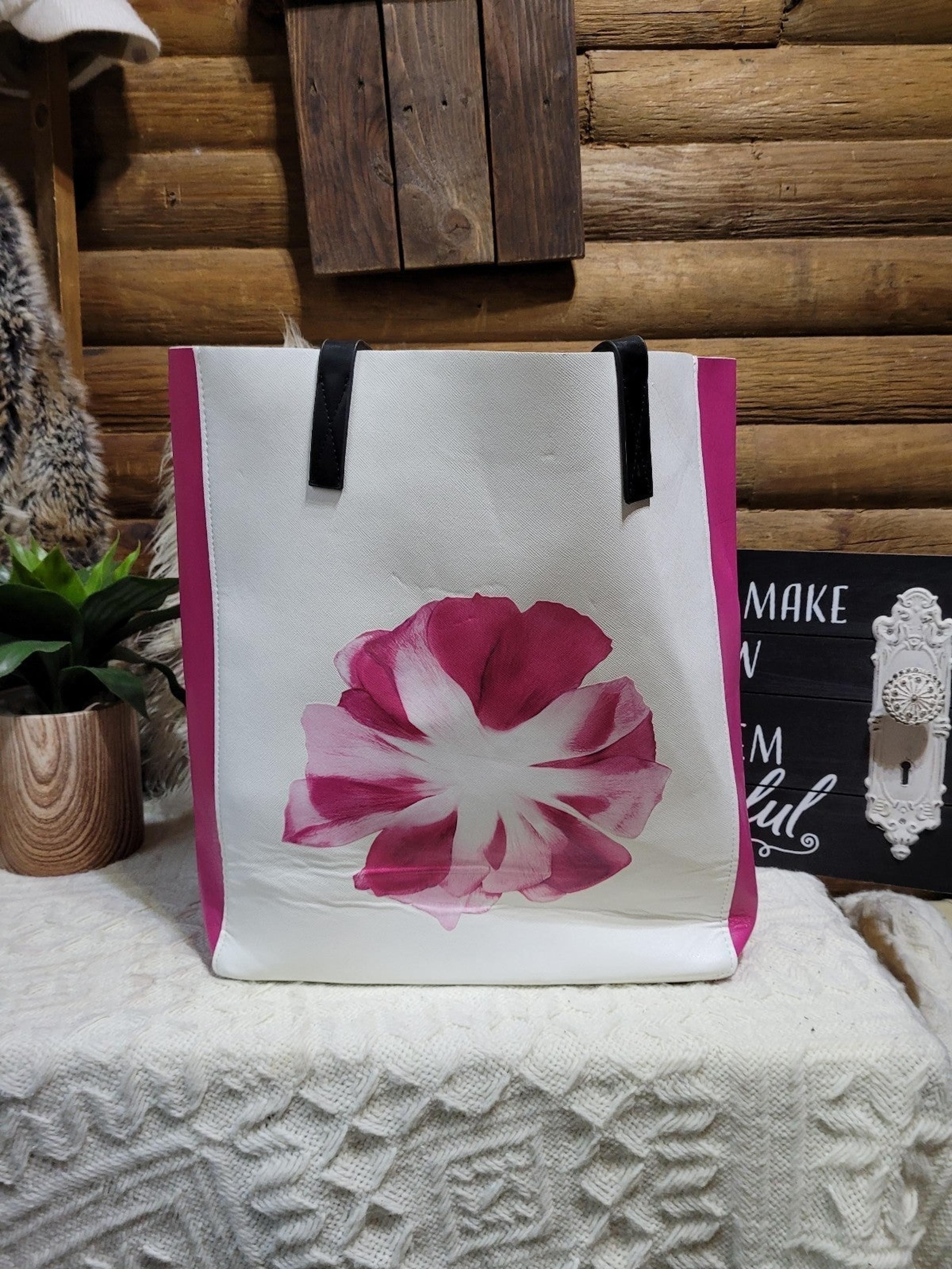 CALVIN KLEIN Euphoria Women Oversized Beach Shopper Tote Bag Pink White