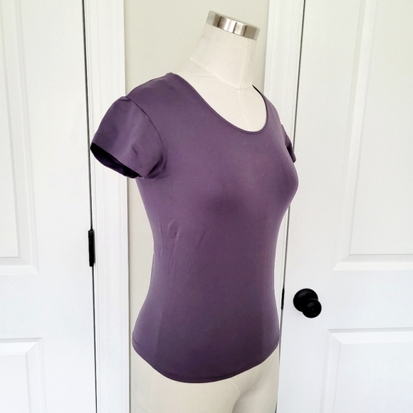 Purple Ultrasoft Round Neck Tee Bodycon Comfy Lightweight Spring Summer Travel