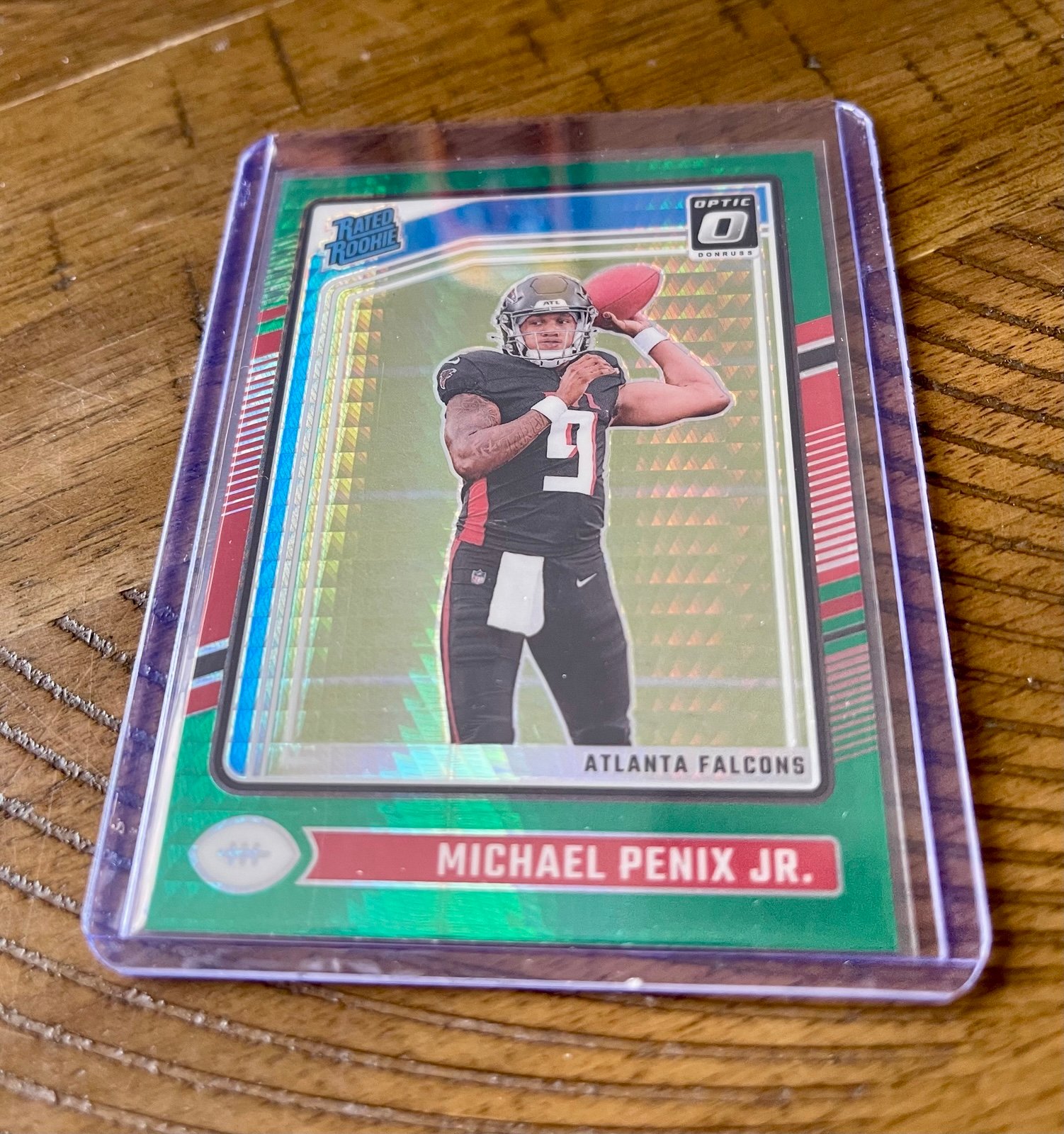 2024 Donruss Optic Rated Rookie Michael Penix Jr. Green Hyper Holo Prizm #279