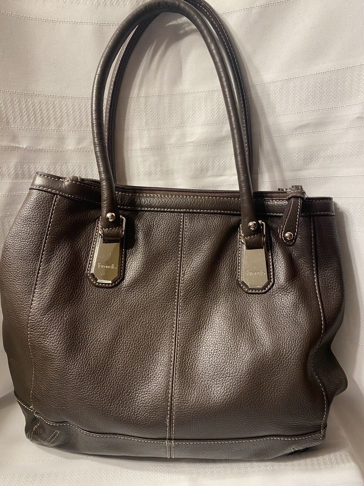 Tignanello Brown Pebbled Leather Handbag - lovely preowned condition!