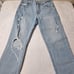 ABERCROMBIE & FITCH The Boyfriend Mid Rise Jeans Womens Sz 28/6R Blue Distressed