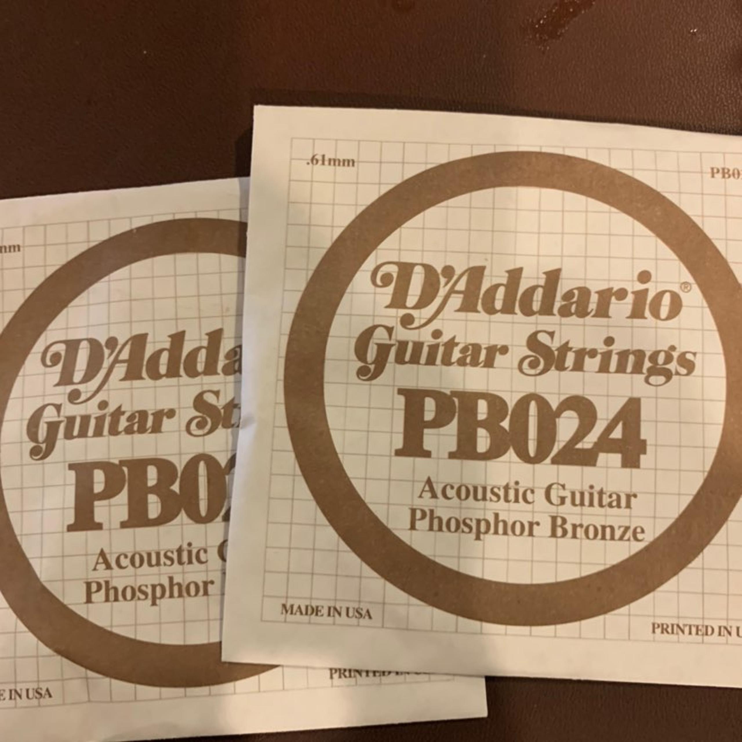 2) D addario .024 phosphor bronze guitar - D'Addario