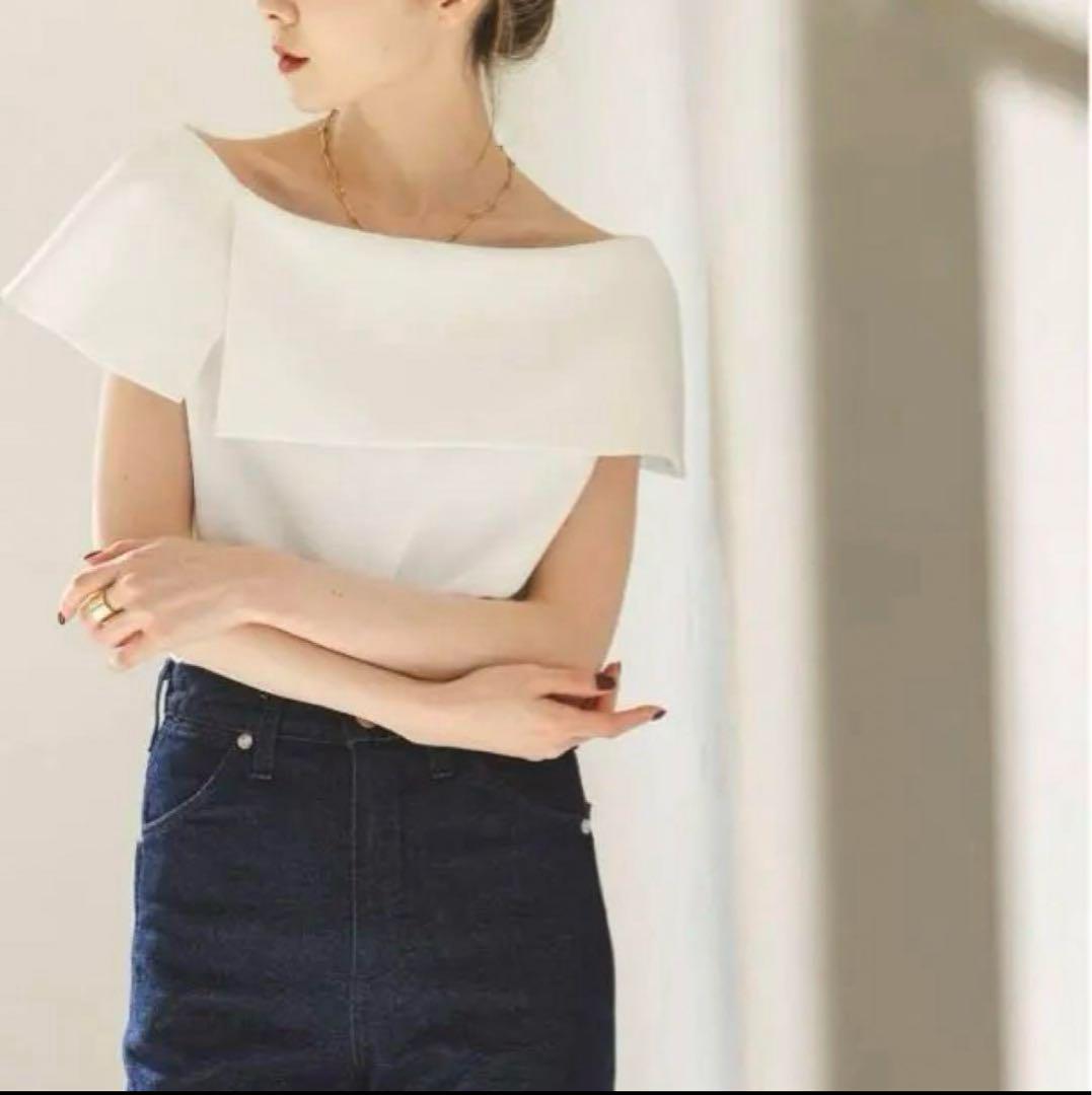 【Excellent Condition】NOBLE Cape Blouse White