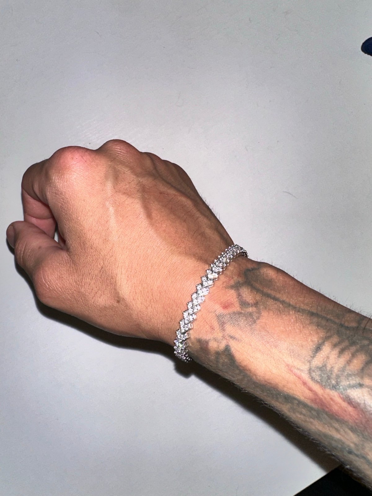 Diamond bracelet 4 ct solid white gold