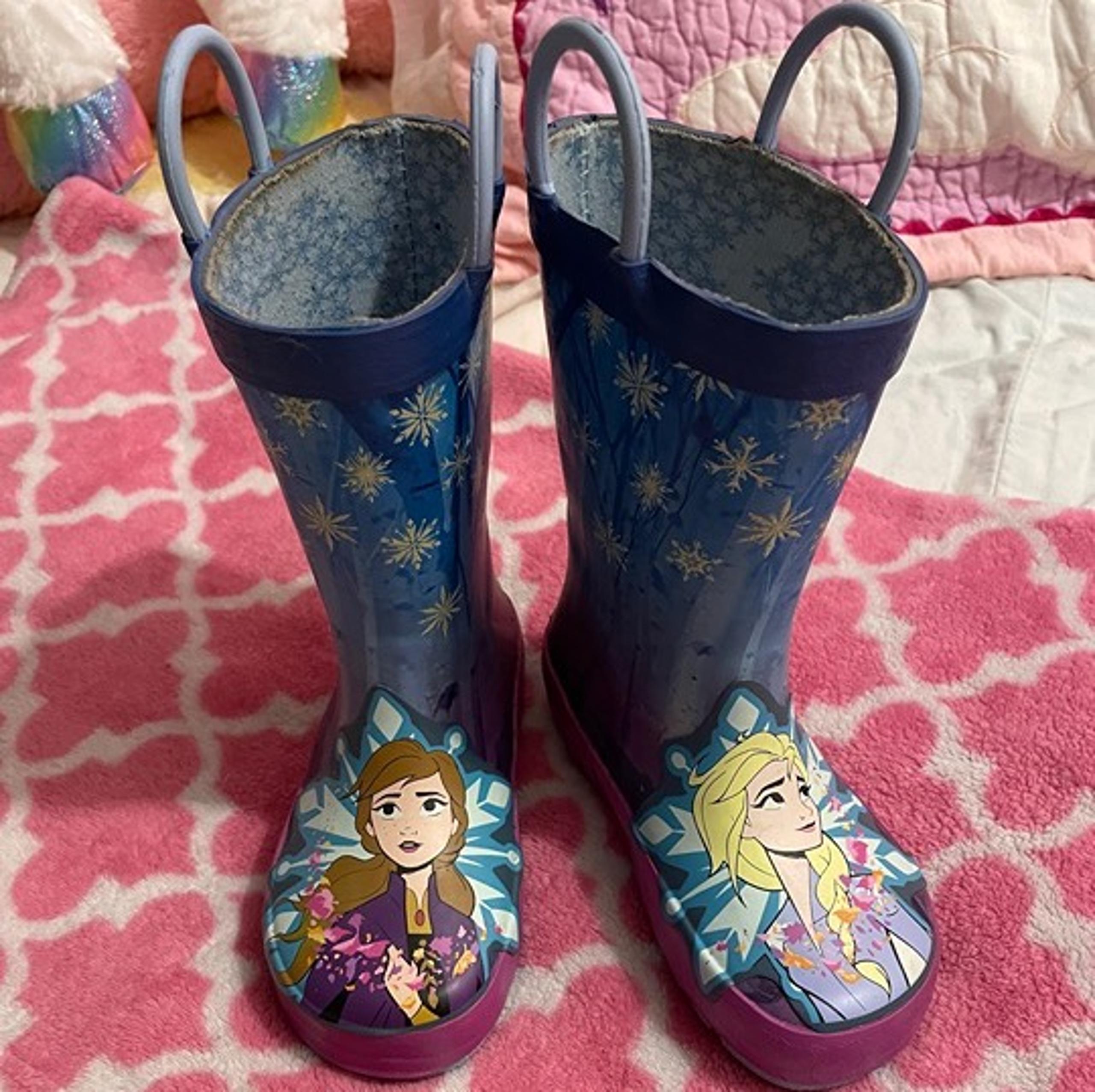 Western Chief Rain Boots Frozen 2 Elsa Anna Disney Girls 8