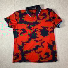 G/fore Mens Performance Polo Shirt Tech Golf Red Navy Camo Sz Mens XL Preppy Lux