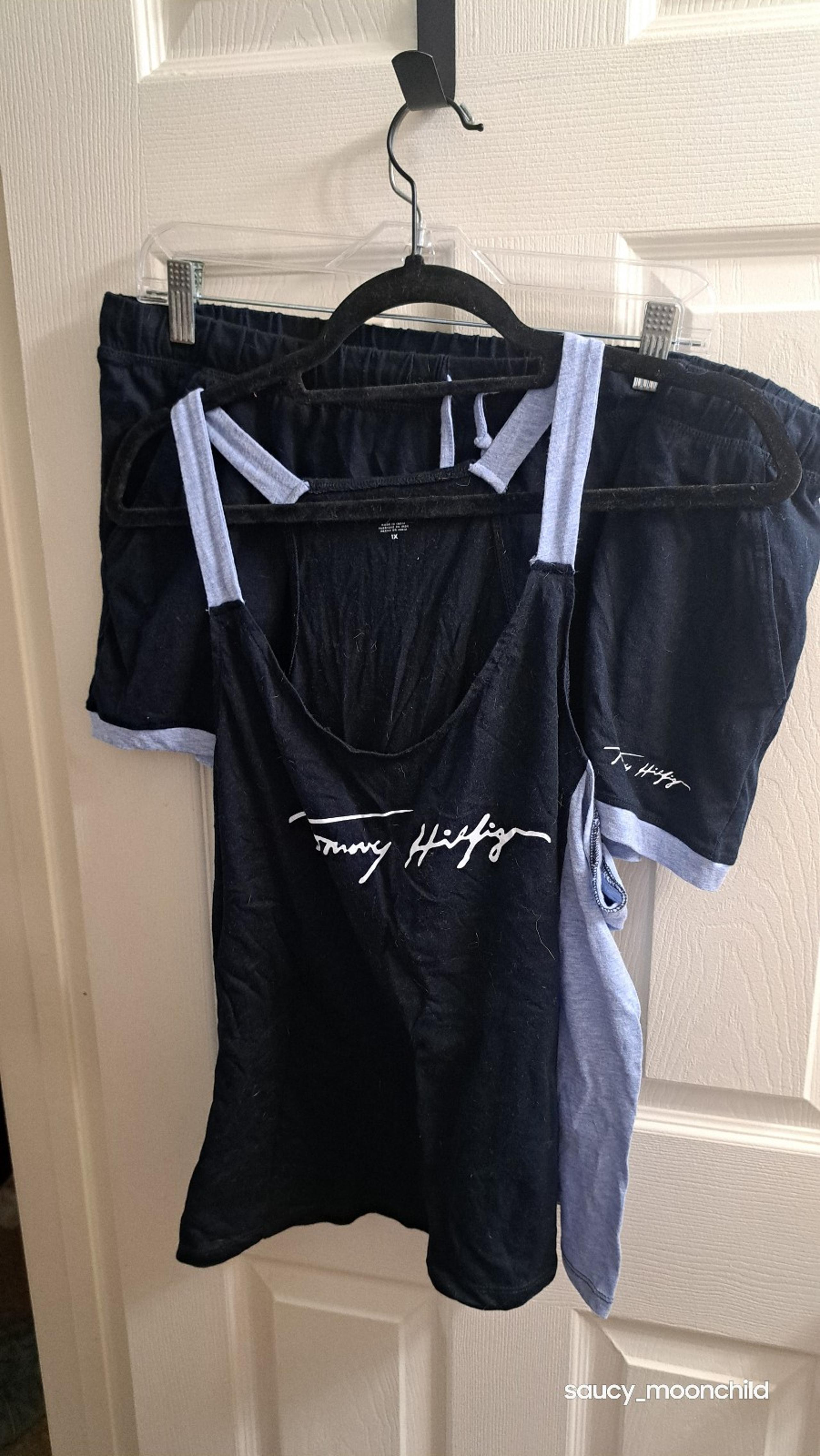 Tommy Hilfiger • Cotton 1X Plus Size Pajamas 2pc Set Tank Top + Shorts Summer