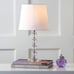 Modern Glam Stacked Crystal Ball/ Off-White Shade 16-inch Bedroom Lamp