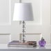 Modern Glam Stacked Crystal Ball/ Off-White Shade 16-inch Bedroom Lamp